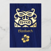 熱帯素朴ブライダルシャワーフォイル招待状 箔招待状 (正面)