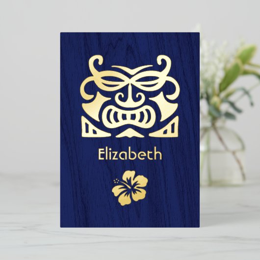 熱帯素朴ブライダルシャワーフォイル招待状 箔招待状 (立ち正面)