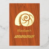 熱帯素朴ブライダルシャワーフォイル招待状 箔招待状 (正面)