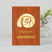 熱帯素朴ブライダルシャワーフォイル招待状 箔招待状 (立ち正面)