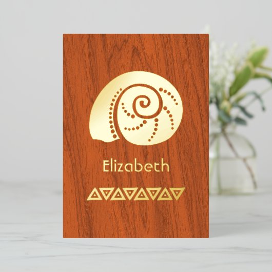 熱帯素朴ブライダルシャワーフォイル招待状 箔招待状 (立ち正面)