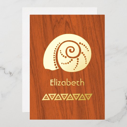 熱帯素朴ブライダルシャワーフォイル招待状 箔招待状 (正面/裏面)