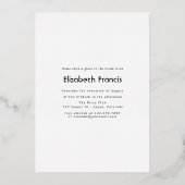 熱帯素朴ブライダルシャワー 箔招待状 (裏面)