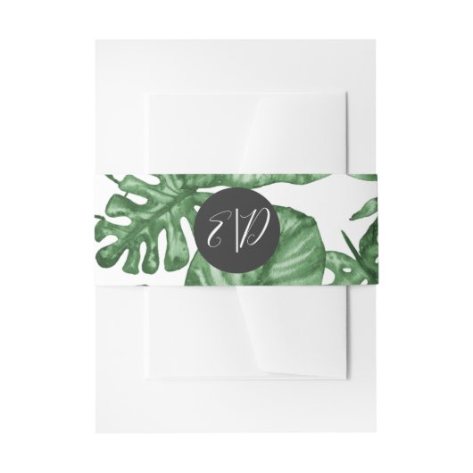 熱帯素朴自然植物樹結婚生病 招待状ベリーバンド (正面例)