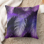 熱帯紫色のシュロの葉の装飾用クッション クッション (ブランケット)