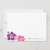 熱帯紫色のハイビスカスによってはカスタムな文房具が開花します ノートカード (正面)