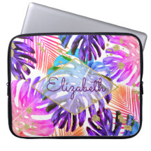 熱帯紫色のピンクのグリッターのシュロの葉パターン