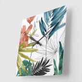 熱帯組成 スクエア壁時計 (傾斜)