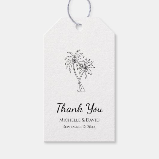 熱帯結婚のエレガントヤシの木 ギフトタグ (正面)