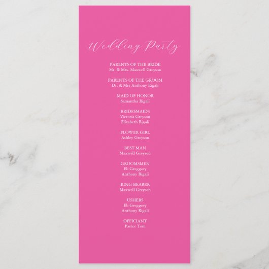 熱帯結婚のセレモニーがピンクの花を咲かせる プログラム (裏面)