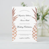 熱帯結婚のフェイク金ゴールドパイナエレガントン 招待状 (スタンド正面)