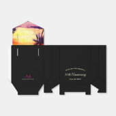 熱帯結婚の水彩に咲く記念日の夕日 フェイバーボックス (折り畳みなし)