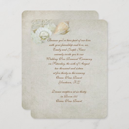 熱帯結婚の発願の更新 招待状 (正面/裏面)