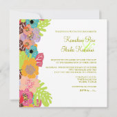 熱帯結婚の背景を追加 招待状 (裏面)