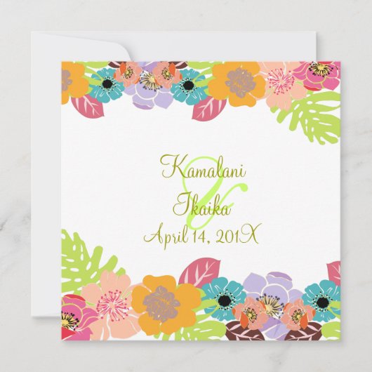 熱帯結婚の背景を追加 招待状 (正面)