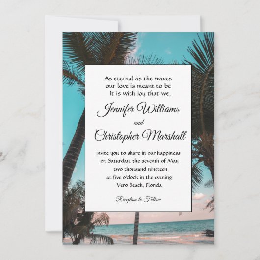 熱帯結婚の 招待状 (正面)