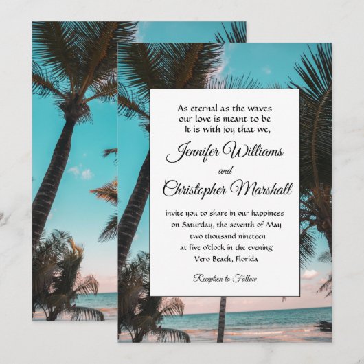 熱帯結婚の 招待状 (正面/裏面)