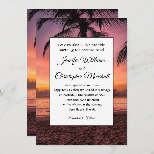 熱帯結婚の 招待状 (正面/裏面)