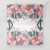 熱帯結婚フローラパーソナライズされた プレイスカード (内部開封)