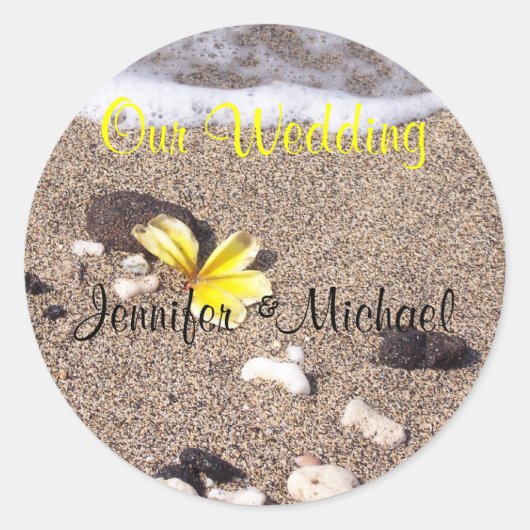 熱帯結婚封筒用シール ラウンドシール (正面)