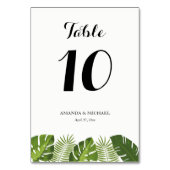 熱帯結婚式のテーブル数カードを残します テーブルナンバー (正面)
