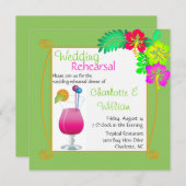 熱帯結婚式のリハーサルの夕食の招待状 招待状 (正面/裏面)