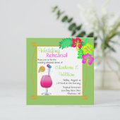熱帯結婚式のリハーサルの夕食の招待状 招待状 (スタンド正面)