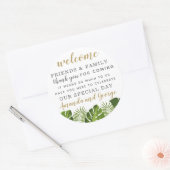 熱帯結婚式の引き出物パーソナライズされた感謝していユー ラウンドシール (封筒)