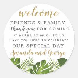 熱帯結婚式の引き出物パーソナライズされた感謝していユー ラウンドシール