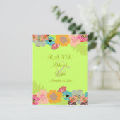 熱帯結婚式のRSVP/バックグラウンドの追加 出欠カード (スタンド正面)