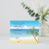 熱帯結婚式招待状かビーチのパーティー 招待状 (スタンド正面)