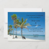 熱帯結婚式招待状またはビーチパーティー 招待状 (正面)