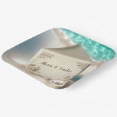 熱帯結婚式招待状オンアビーチ ペーパープレート (傾斜あり)