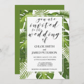 熱帯結婚式招待状カード 招待状 (正面/裏面)