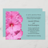 熱帯結婚式招待状(ターコイズ) 招待状 (正面/裏面)