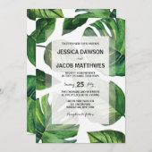 熱帯結婚式招待状、ビーチ結婚式 招待状 (正面/裏面)