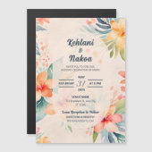 熱帯結婚式招待状 – マグネチン (正面/裏面)