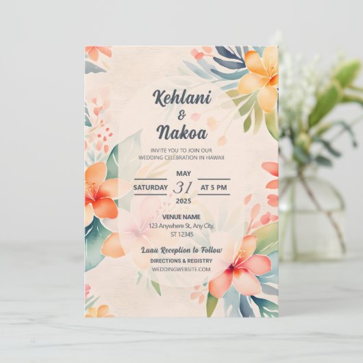 熱帯結婚式招待状 招待状 (スタンド正面)