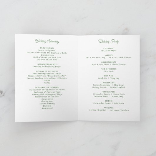 熱帯結婚式 プログラム (内部)