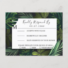 熱帯結婚環境向けRSVPカード インビテーションポストカード