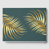 熱帯結婚金ゴールドパーソナライズされた ゲストブック (裏面)