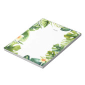 熱帯緑とプルメリア枠 ノートパッド (回転)