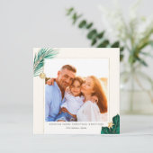 熱帯緑と金ゴールドの緑の写真 シーズンカード (スタンド正面)