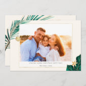 熱帯緑と金ゴールドの緑の写真 シーズンカード (正面/裏面)