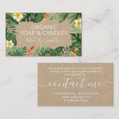 熱帯緑のクラフト手作り石鹸とろうそく 名刺 (正面/裏面)