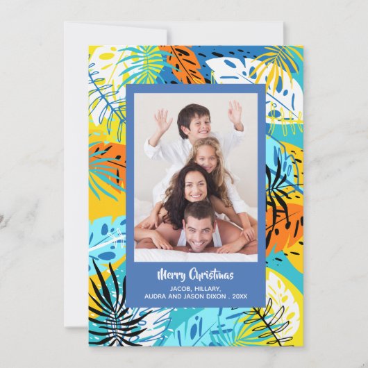 熱帯緑のクリスマスフォト シーズンカード (正面)