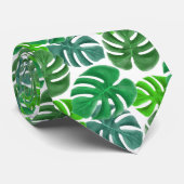 熱帯緑のシュロの葉 ネクタイ (ロール)