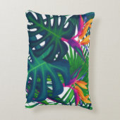 熱帯緑のジャングル葉のパラダイスト アクセントクッション (裏面(縦))