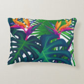 熱帯緑のジャングル葉のパラダイスト アクセントクッション (裏面)