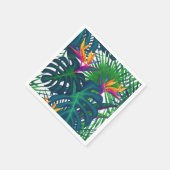 熱帯緑のジャングル葉のパラダイスト スタンダードカクテルナプキン (角)
